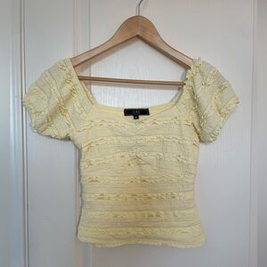 Vibe Women’s Soft Yellow Lace Blouse Size XS